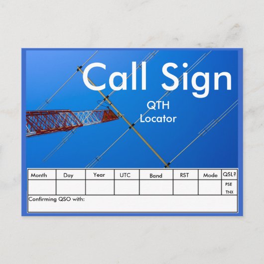 Amateur-Radio QSL Postkarte (Vorderseite)