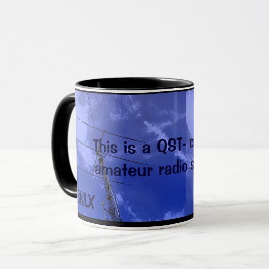 Amateur-Radio QST und Callsign-Tasse Tasse (Vorderseite Links)