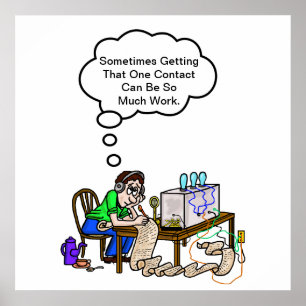 Amateurfunk-Betreiber, der ein langes Poster