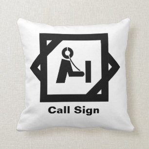 Amateurfunk-Ikone mit Bretterbude-Kissen Kissen