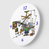 Amateurfunk-"Mann-Höhlen-" Wanduhr. Fertigen Sie Große Wanduhr (Winkel)