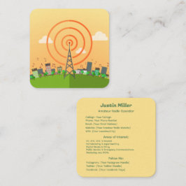 Amateurfunk Quadratische Visitenkarte