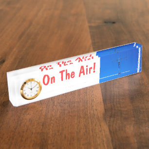 Amateurfunk-Rufzeichen auf Air & Clock Namensplakette