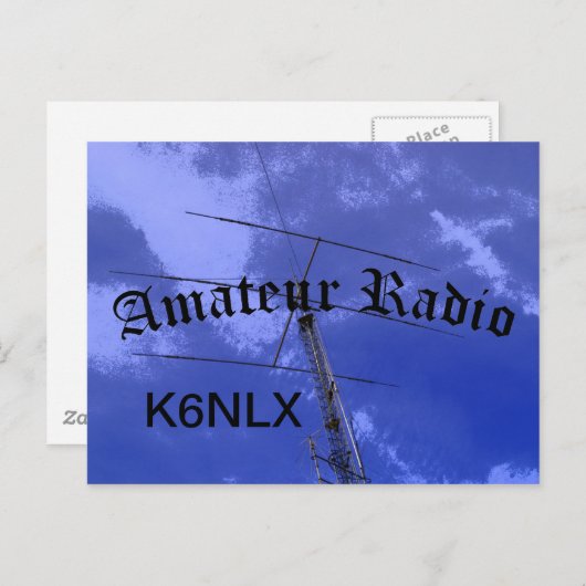 Amateurfunk und Rufzeichen Postkarte (Vorne/Hinten)