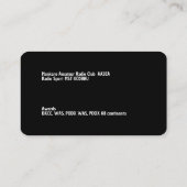 Amateurfunk Visitenkarte (Rückseite)