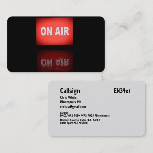 Amateurfunk Visitenkarte (Vorne/Hinten)