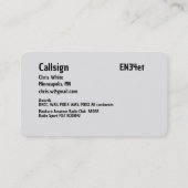 Amateurfunk Visitenkarte (Rückseite)