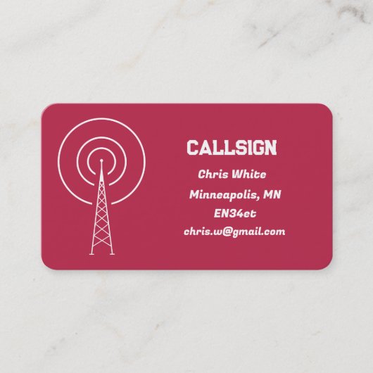 Amateurfunk Visitenkarte (Vorderseite)
