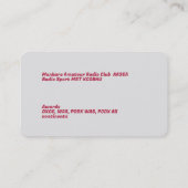 Amateurfunk Visitenkarte (Rückseite)