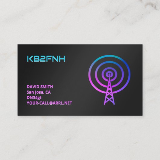 Amateurfunk Visitenkarte (Vorderseite)