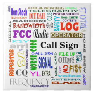 Amateurfunk-Wort-Collagen-Fliese fertigen es Fliese