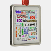 Amateurfunk-Wort-Collagen-Verzierung fertigen es Silbernes Ornament (Rechts)