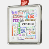 Amateurfunk-Wort-Collagen-Verzierung fertigen es Silbernes Ornament (Links)