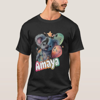 Amaya - Adorable Mädchenname mit Niedlichem Koala T-Shirt