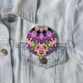 AMAYA ~ Violett Rosa Grün Gelb BLING Button (Beispiel)
