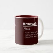 Amayah Girl Name Definition Personalized Zweifarbige Tasse (VorderseiteRechts)