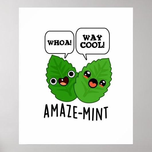 Amaze-mint Funny Mint Blätter Pun Poster (Vorne)