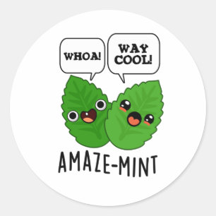 Amaze-mint Funny Mint Blätter Pun Runder Aufkleber
