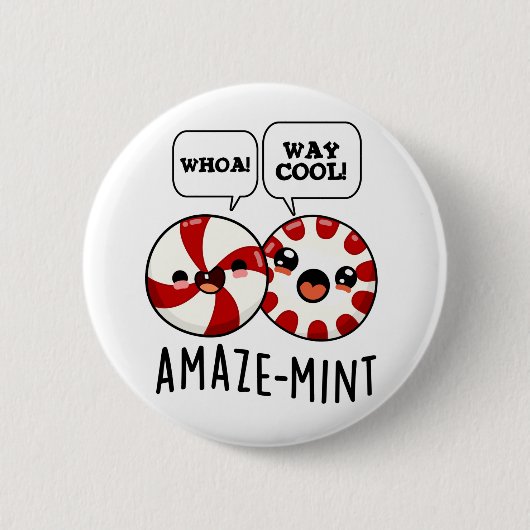 Amaze-mint Funny Peppermint Pun Button (Vorderseite)