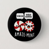 Amaze-mint Funny Peppermint Pun Dark BG Button (Vorderseite)