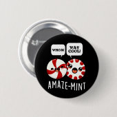 Amaze-mint Funny Peppermint Pun Dark BG Button (Vorne & Hinten)