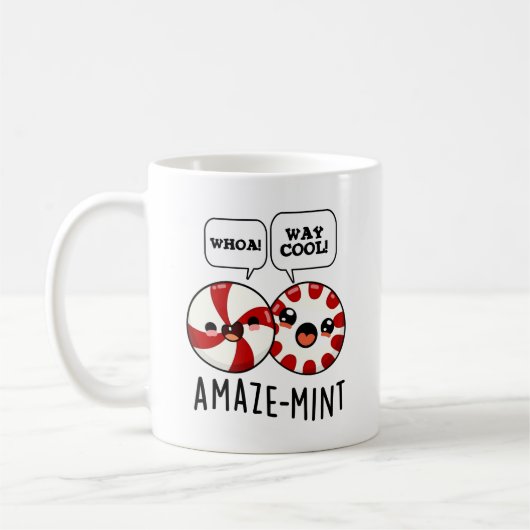 Amaze-mint Funny Peppermint Pun Kaffeetasse (Links)