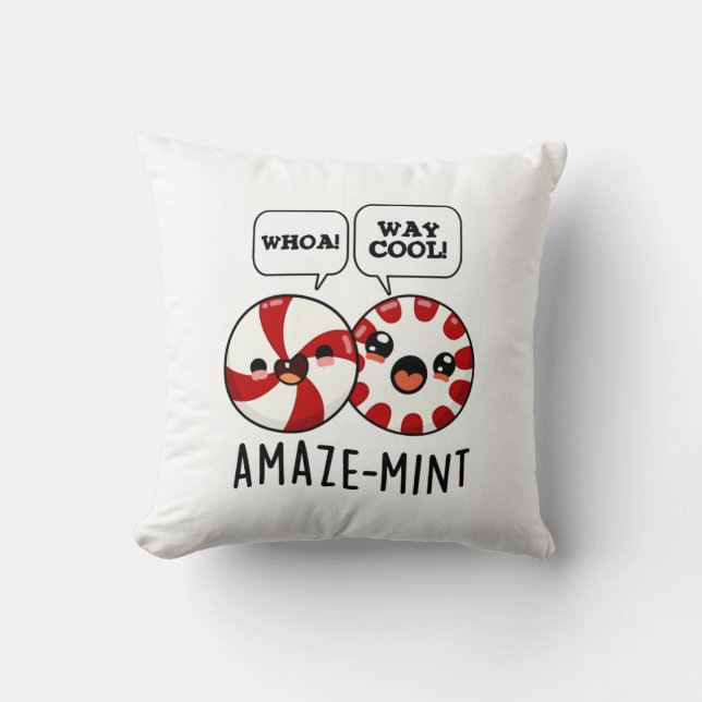 Amaze-mint Funny Peppermint Pun Kissen (Vorderseite)