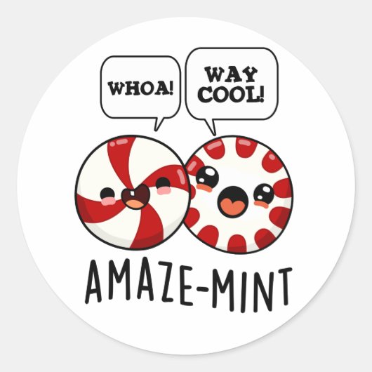 Amaze-mint Funny Peppermint Pun Runder Aufkleber (Vorderseite)