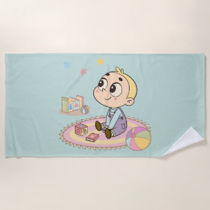 Amazed Boy Illustration Strandtuch