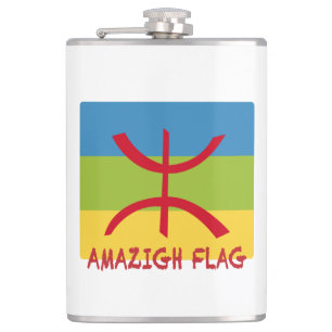 Amazigh Fahne - berberber flagge Drapeau Amazigh Flachmann