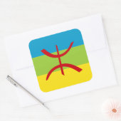 Amazigh Flag Geschenk Berber Flag Kabyles Quadratischer Aufkleber (Umschlag)