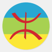 Amazigh Flag Geschenk Berber Flag Kabyles Runder Aufkleber (Vorderseite)