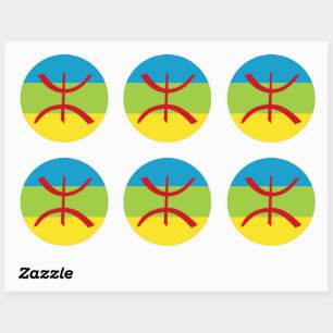 Amazigh Flag Geschenk Berber Flag Kabyles Runder Aufkleber