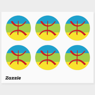 Amazigh Flag Geschenk Berber Flag Kabyles Runder Aufkleber