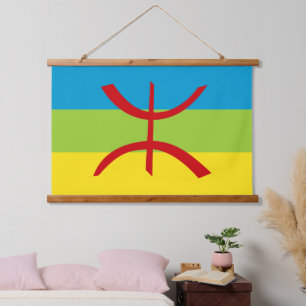 Amazigh Flag Geschenk Berber Flag Kabyles Wandteppich Mit Holzrahmen
