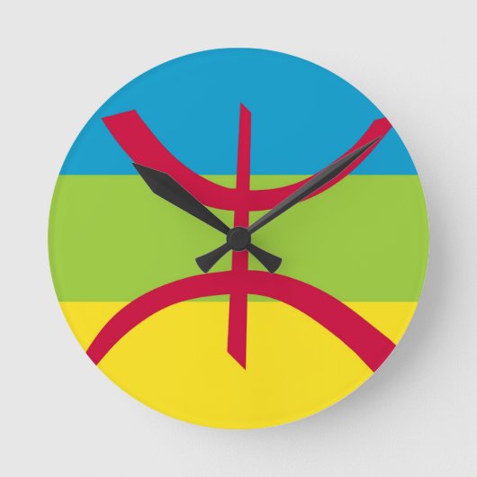 Amazigh Flag Runde Wanduhr (Vorderseite)
