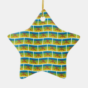 Amazigh-Flaggenmuster-Hintergrundbild Keramik Ornament