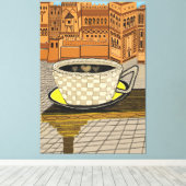 Amazigh marokkanische Kasbah mit Kaffee-Cup Leinwanddruck (Insitu (Holzboden))
