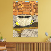Amazigh marokkanische Kasbah mit Kaffee-Cup Leinwanddruck (Insitu (Wohnzimmer))