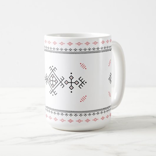 Amazigh Pattern Berber Art Kaffeetasse (VorderseiteRechts)