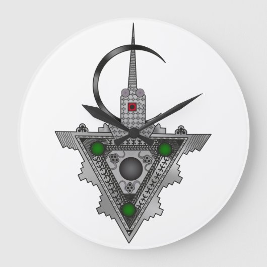 Amazigh Tazerzit Große Wanduhr (Vorderseite)