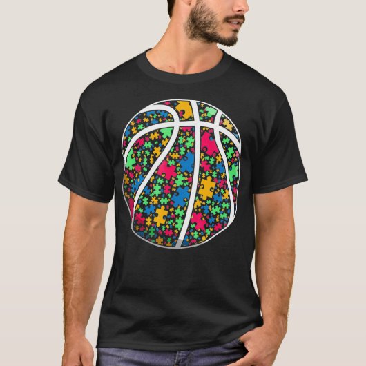 Amazing Basketball Autism Sport Autism Awareness K T-Shirt (Vorderseite)
