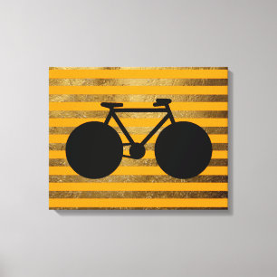 amazing black bicycle & golden stripes leinwanddruck