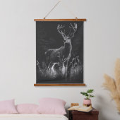 amazing deer in nature draw wandteppich mit holzrahmen (Schlafzimmer)