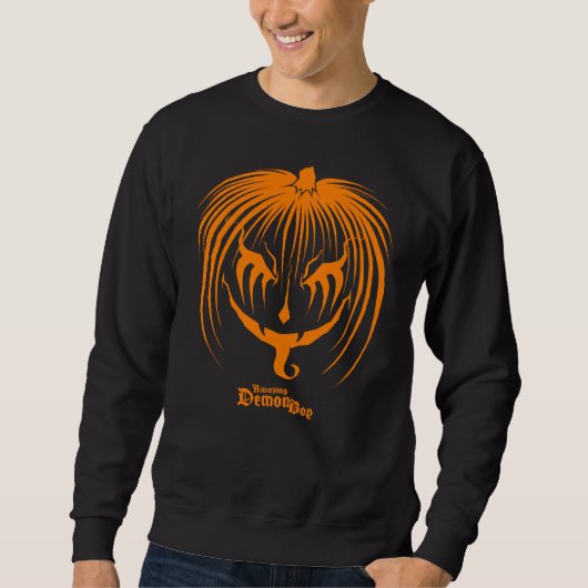 Amazing Demonboy Pumpkinhead Orange Halloween Sweatshirt (Vorderseite)