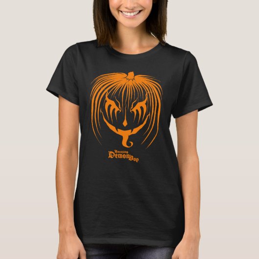 Amazing Demonboy Pumpkinhead Orange Halloween T-Shirt (Vorderseite)
