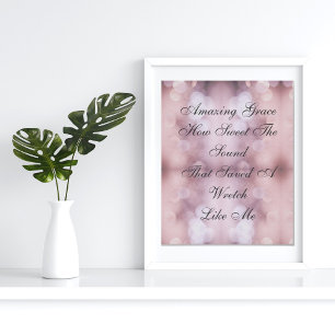 Amazing Grace Bokeh Rosa beleuchtet Poster