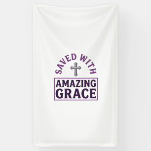 Amazing Grace Christliches Kreuz Vintage Banner