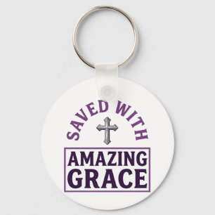 Amazing Grace Christliches Kreuz Vintage Schlüsselanhänger
