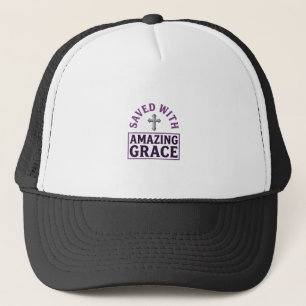 Amazing Grace Christliches Kreuz Vintage Truckerkappe